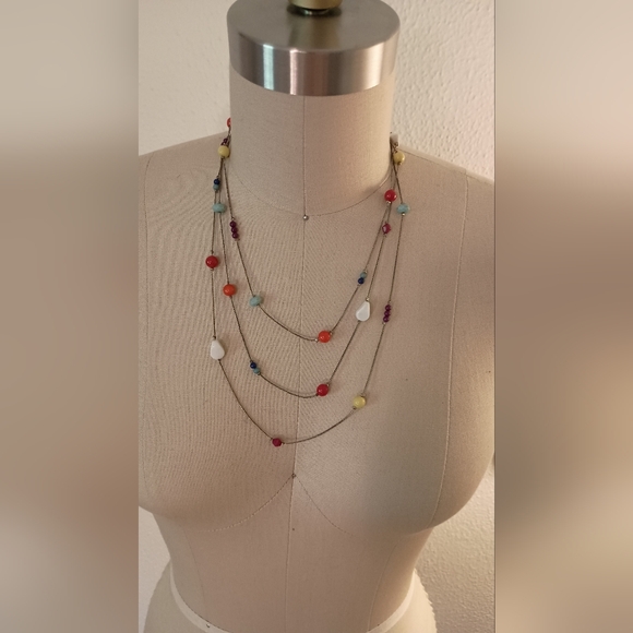 Colorful Layered Bead Necklace - Picture 1 of 3